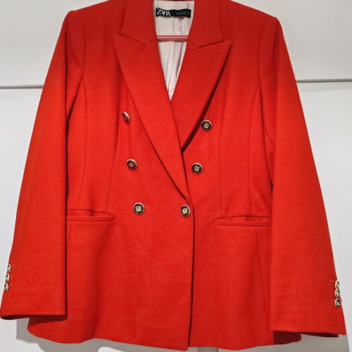 Zara jacket red-coral like new, size large