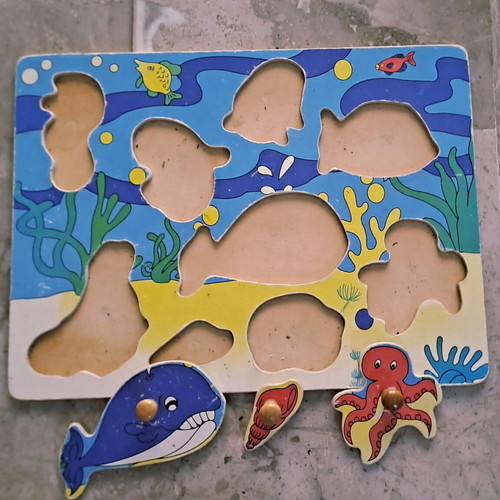 Wooden puzzles used, pack of six, missing pieces