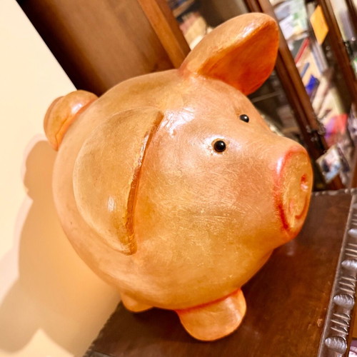 Pig-shaped children's lamp like new, large night light