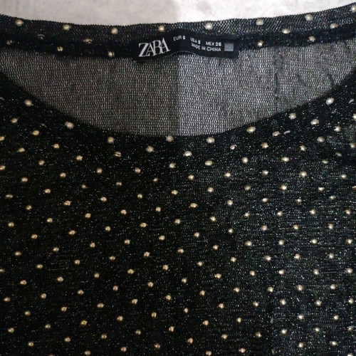 See through women's blouse Zara new with studs and silver glitter