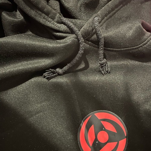 Uchiha Clan hoodie like new, unisex black fleece sweatshirt with hood