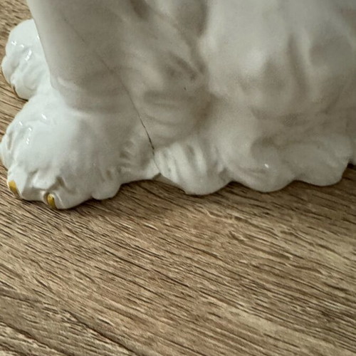 Vintage porcelain dog used, large 29-30 cm