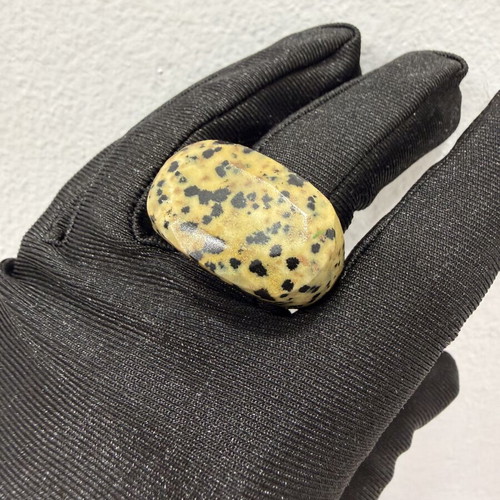 Dalmatian Jasper Ring new, carved from natural stone