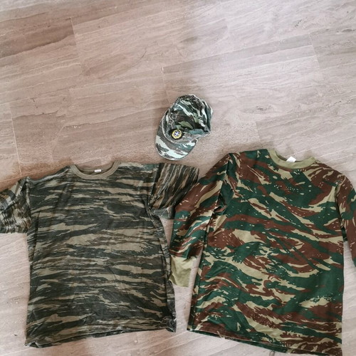 Military shirts and cap pack used, extra small and size 56