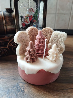 Aromatic cake candle 2025 handmade soy with melomakarono and salted caramel