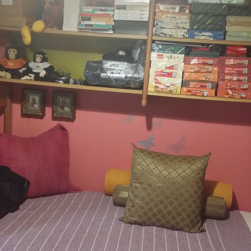 Bed made of beech wood used Mediastrom with second mattress slot