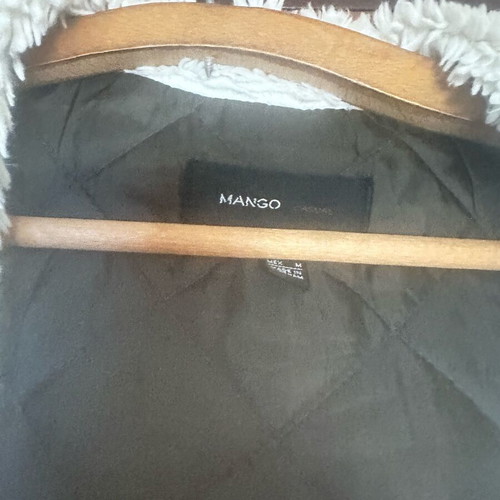 Mango parka like new with fur and leather details
