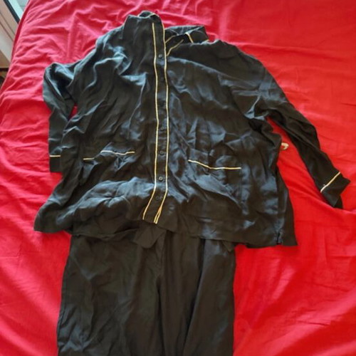 Zara Studio black 100% silk loungewear set
