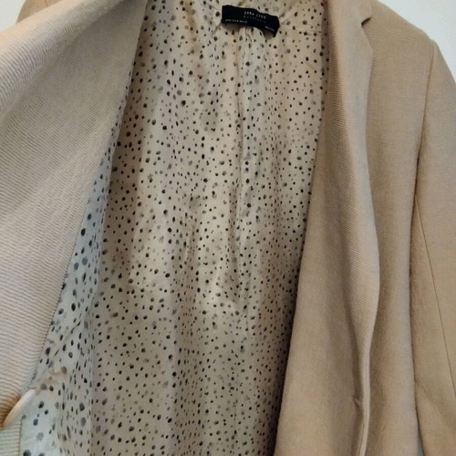 Zara oversized pink coat used with animal print lining