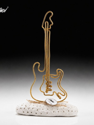 Guitar handmade table decoration new, aluminum and clay