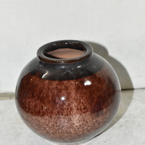 Vintage ceramic vase Sifnos used with embossed design