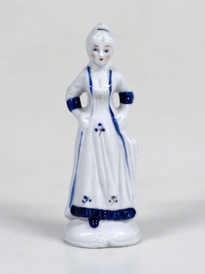 Porcelain female figure used, romantic elegance 80s style
