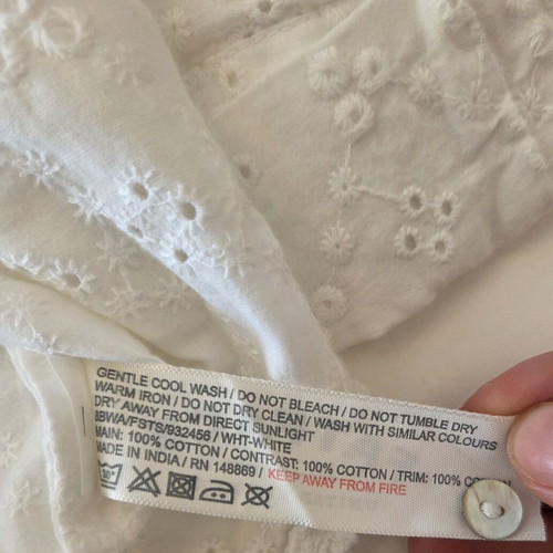 FatFace Broderie Anglaise Blouse white, new, size M
