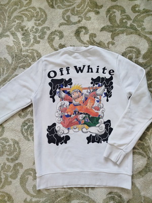 Off-White βαμβακερή φούτερ Naruto για αγόρι, 12-13 ετών, μικρά σημάδια που φαίνονται ελάχιστα
