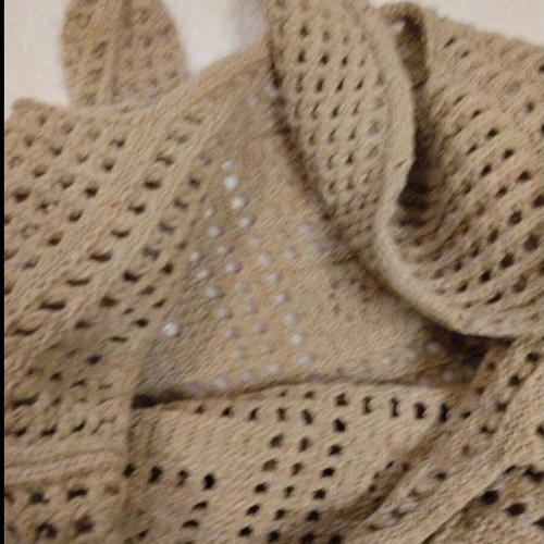 Crochet Tote Shoulder Bag Beige New
