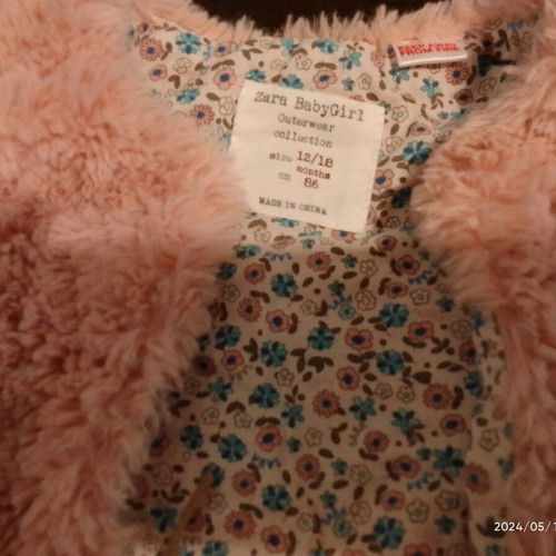 Baby Zara fur baby vest like new 12-18 months