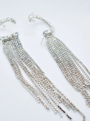 Earrings silver color long new