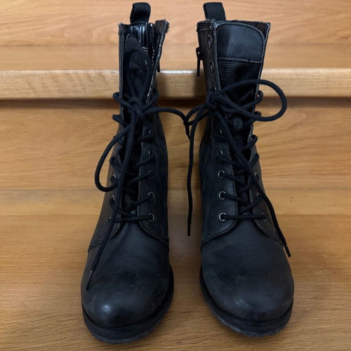 Boots type ankle boots used, leather, size 37, black