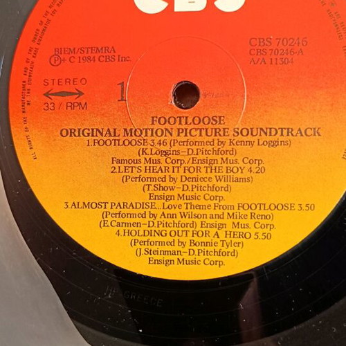 Footloose Original Soundtrack LP like new