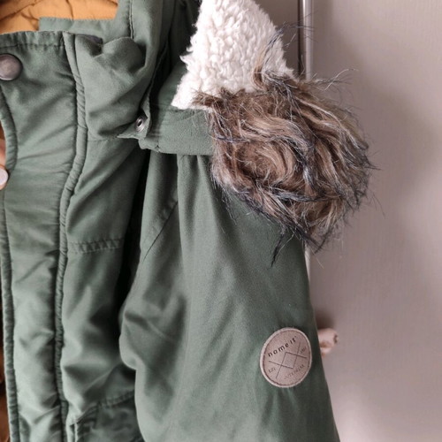Name It winter jacket with lining and detachable hood for boy like new, size 6, green