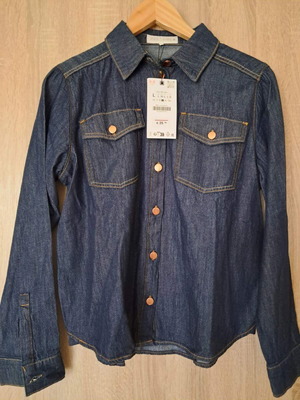 Zara denim shirt Large new, blue