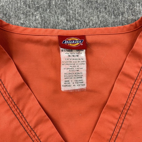 Dickies T-shirt medium used orange medical nurse top with pockets