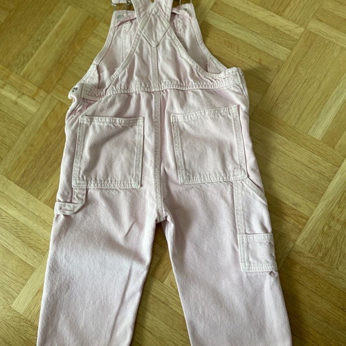 Pink denim overalls used, 12-18 months, Zara