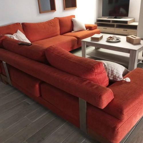 Corner sofa used, 3.10m right, 1.85m left, made in Serres factory