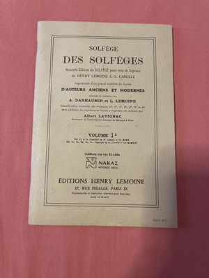 Solfège des Solfèges Volume 1A music book used, Greek edition