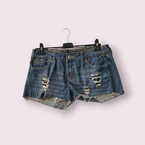 Y2K denim shorts Bershka used, size large, blue