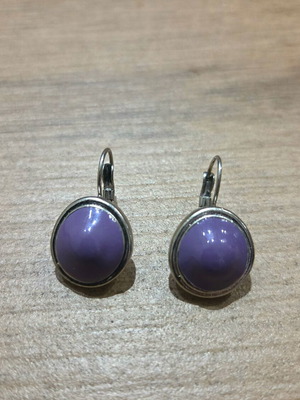 Steel earrings like new, purple and silver