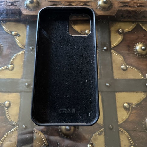 iPhone 12/12 Pro silicone case, black, velvet interior