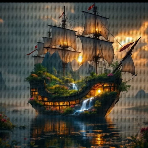 Cross stitch embroidery kit "Karavi"