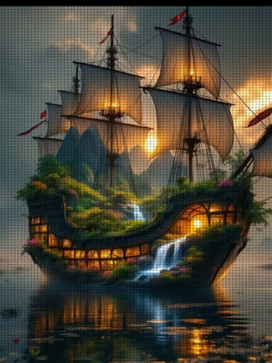 Cross stitch embroidery kit "Karavi"