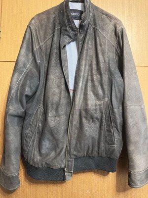 Men's leather jacket like new, gray, sizes L and XL