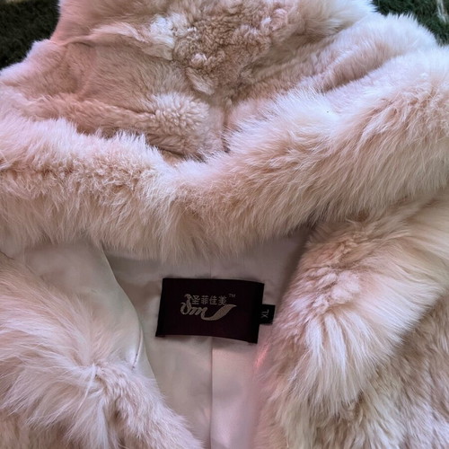 Rabbit fur jacket like new, very soft, white