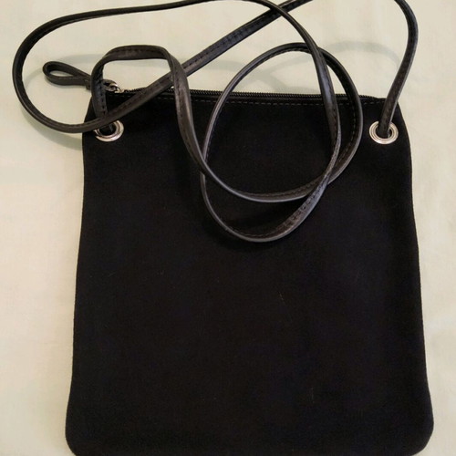 KEM crossbody bag new, black suede and leather