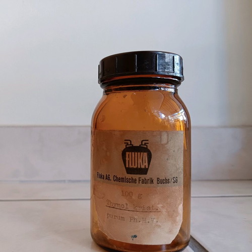 Vintage glass pharmacy bottle used