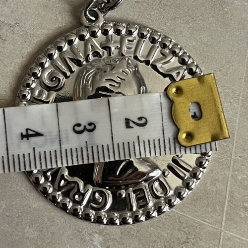 Bracelet stainless steel with large charm, new, 22 cm