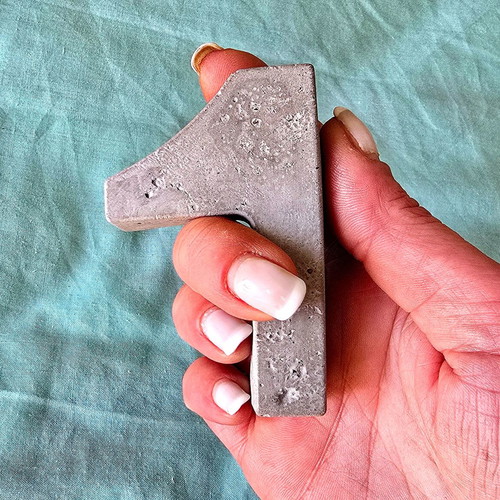 Concrete number 1 decorative handmade piece