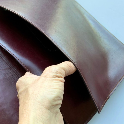 Olympic Airways leather briefcase-folder used, 1970s