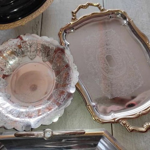 Serving trays used, set