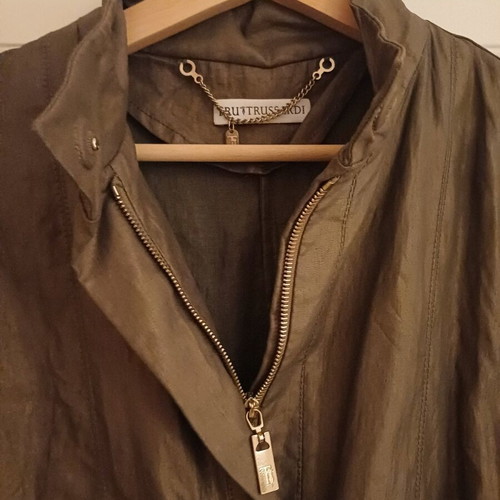 Trussardi jacket khaki shiny size M/L like new