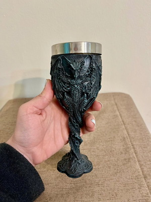 Δισκοπότηρο με δράκους σε στυλ goth 20cm σαν καινούργιο