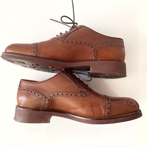 Massimo Dutti brown leather shoes size 43 like new
