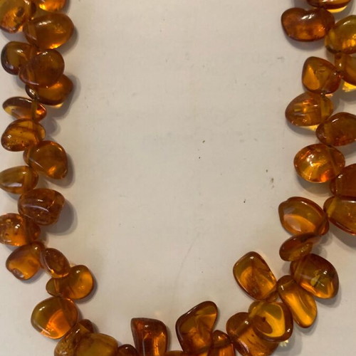 Natural Baltic amber necklace like new, cognac color