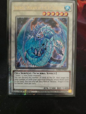 YuGiOh карта Brionac, Dragon of the Ice Barrier, Quarter Century Secret Rare