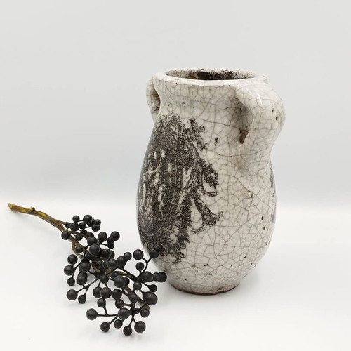 Brutalist Italian vase used, ceramic, handmade