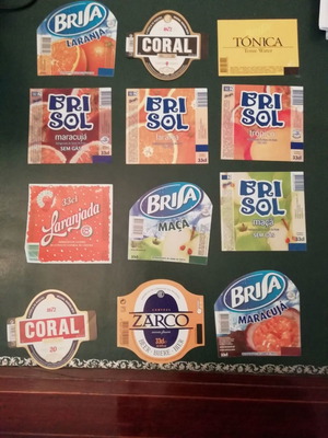 Portuguese brewery labels new, set of 12, Empresa de Cervejas da Madeira