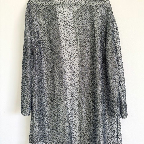 Vintage cardigan kimono with metallic knit and beads, like new